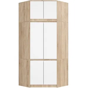 Ak furniture Nástavec na rohovou šatní skříň CLP 100 cm dub sonoma/bílá