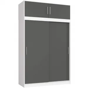 Ak furniture Nástavec na skříň CLP S150 šedý/bílý