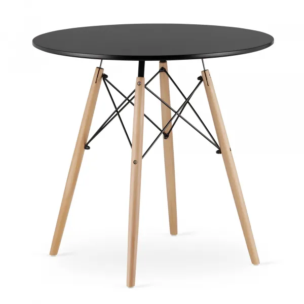 Okrúhly stolový set TODI 80cm čierny + 4 stoličky OSAKA čierne