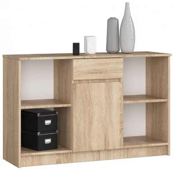 Ak furniture Rohový psací stůl B-17 s komodou dub sonoma
