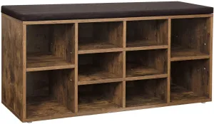 SONGMICS Stojan na topánky so sedadlom VASAGLE Vincent hnedý/čierny