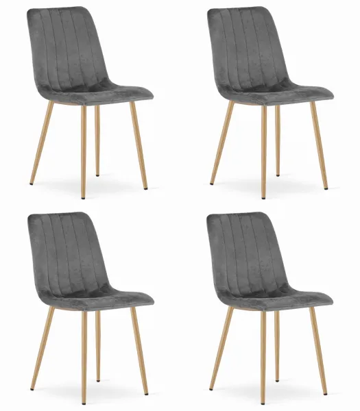 Tmavosivá zamatová stolička LAVA
