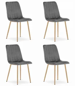 Tmavosivá zamatová stolička LAVA
