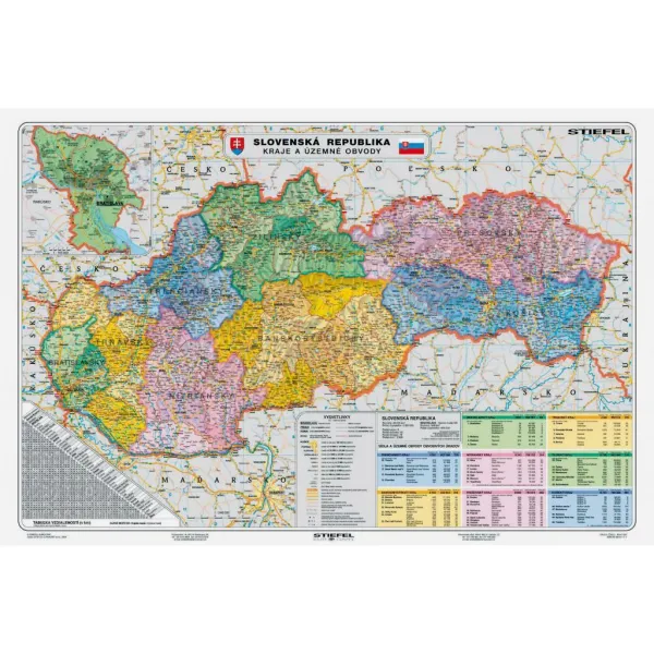 Stiefel Mapa Slovensko-Kraje a územné obvody