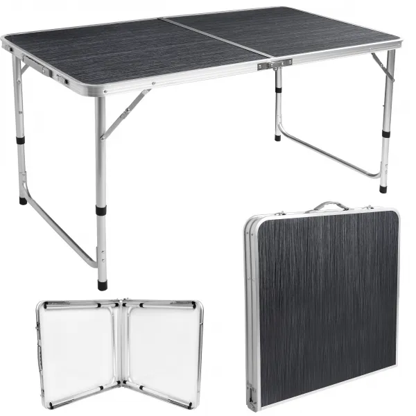 TRAMP kempingový skladací turistický set 120x60 cm čierne drevo