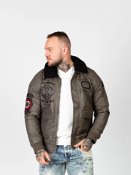 Pánska bunda CIPO & BAXX CM164 BEIGE Farba: Hnedá, Konfekčná veľkosť: M