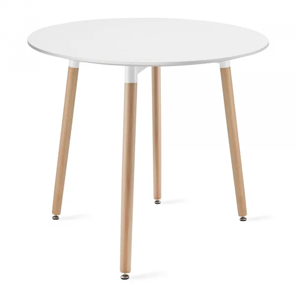Okrúhly stolový set KAMI 80 cm + 4 stoličky MARK biely