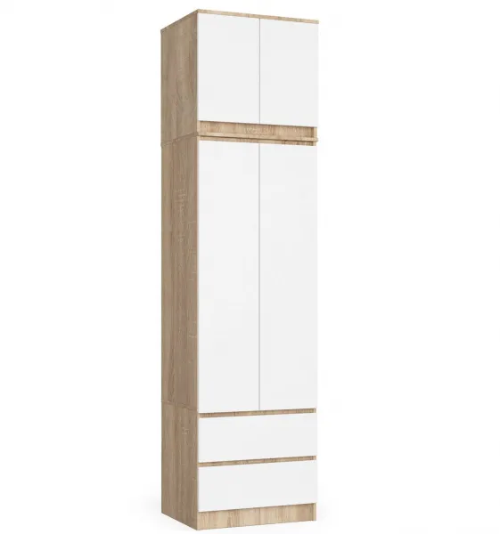 Ak furniture Nadstavec na skriňu Star 60 cm biely/dub sonoma mat