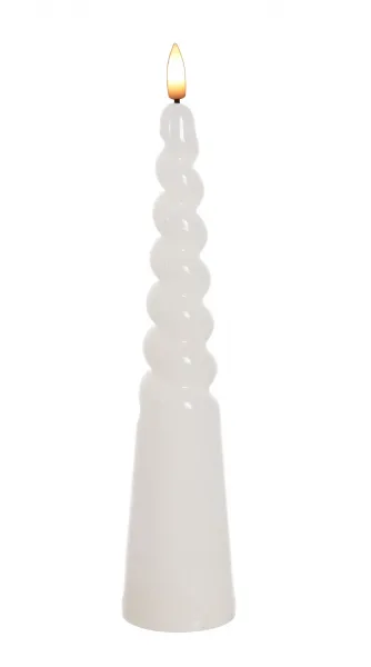 Mondex LED sviečka IDALIA SPIRAL 25 cm biela
