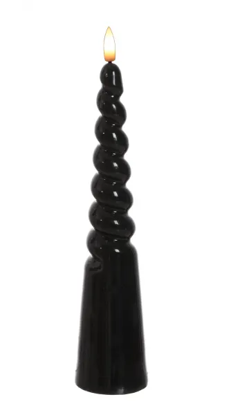 Mondex LED sviečka IDALIA SPIRAL 25 cm čierna