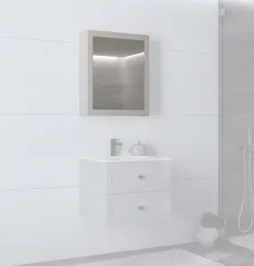 HALMAR Závěsná koupelnová skříňka se zrcadlem Toreto 60 cm bílá