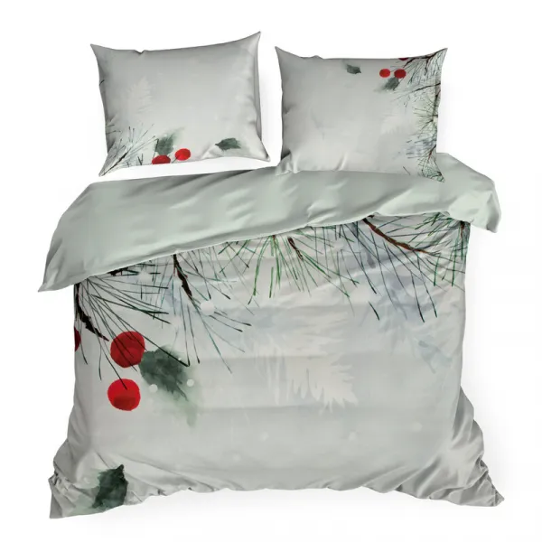 DekorStyle Povlečení z mikrovlákna Robin 220x200 cm + 2x 70x80 cm bílo-zelené