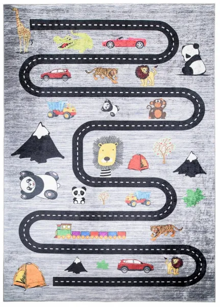 Detskýkoberecsmotívomcesty,áutazvieratiekŠírka:80cm|Dĺžka:150cm56743_115745