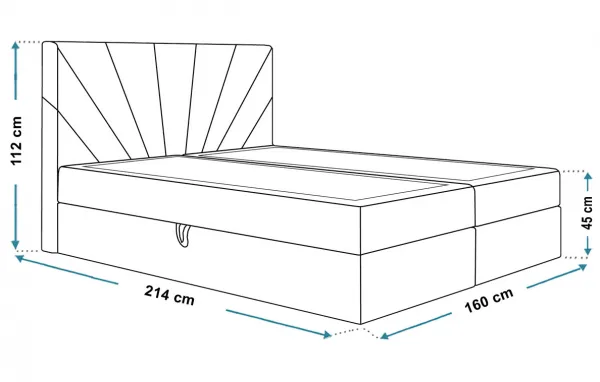 Elvisia Manželská posteľ EMMA Boxspring 6 | 160 x 200 cm Prevedenie: Posteľ s topperom