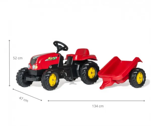 Traktor s vlečkou Rolly Toys 012121 červený