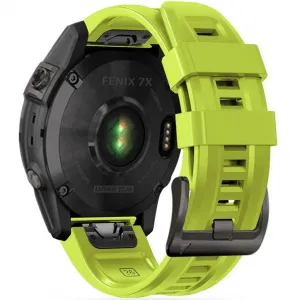 Garmin Fenix 3 / 3 HR / 5X / 5X Plus / 6X / 6X Pro / 7X, silikónový remienok, nastaviteľný, TP IconBand, limetková
