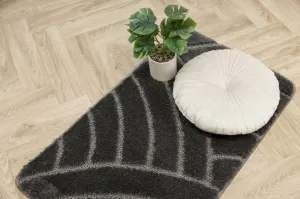 Kúpeľňový koberček Sash Sage tmavosivý, pruhy