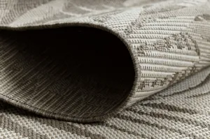 Koberec SIZAL FLOORLUX 20504 lístie, tmavosivý / šampanské