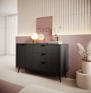 ArtLas Komoda LINA 138 D3S | čierna