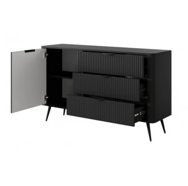 ArtLas Komoda LINA 138 D3S | čierna