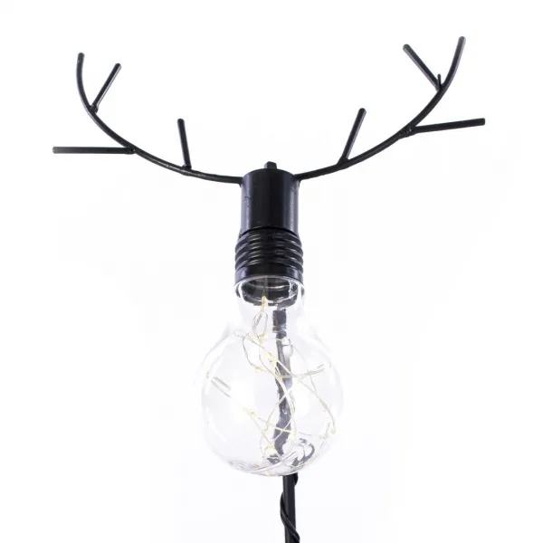 DecoKing Vianočná stolná LED lampa na batérie REINDEER INDUSTRIAL čierna