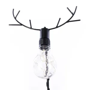 DecoKing Vianočná stolná LED lampa na batérie REINDEER INDUSTRIAL čierna