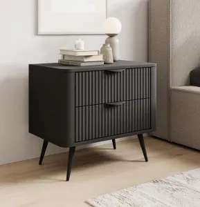 ArtLas Nočný stolík LINA 2S | čierna