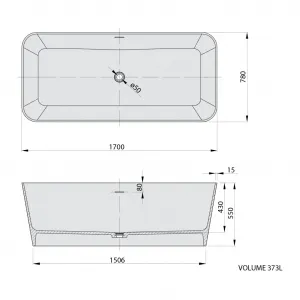 Voľne stojaca vaňa LEYLA rockstone 170x78cm, biela matná 92530