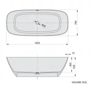 MEDINA voľne stojaca vaňa Rockstone 165x70cm, biela matná 92430