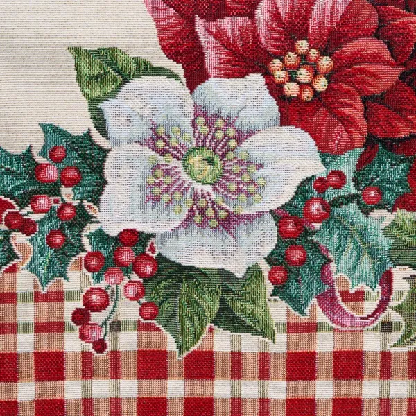DekorStyle Vánoční běhoun Merry Christmas 45x140 cm červený/zelený/krémový
