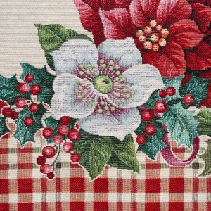DekorStyle Vánoční běhoun Merry Christmas 45x140 cm červený/zelený/krémový