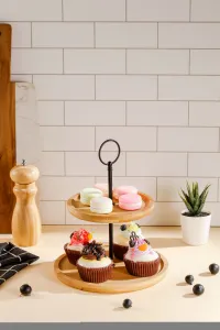 Allesken Dvojposchodový servírovací podnos Modern Kitchen bambus