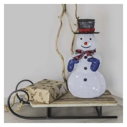 EMOS LED skládací sněhulák SNOWMAN 60 cm studená bílá