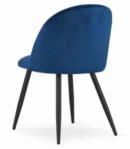Stolička BELLO - tmavomodrý zamat / čierne nohy x 2 9401 71 00 00