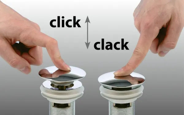 Vaňová výpusť 6/4“, click-clack, kameň, biely matný 72195