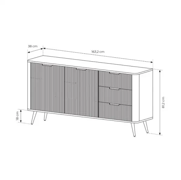 ArtLas Komoda LINA 163 2D23 | biela