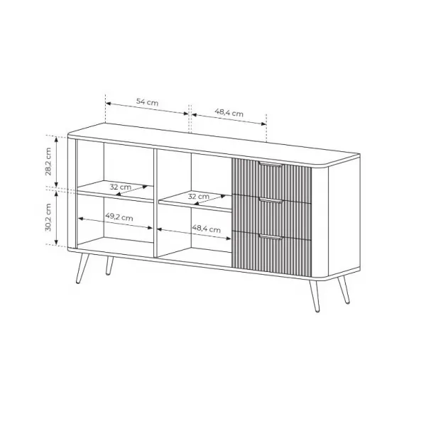 ArtLas Komoda LINA 163 2D23 | biela