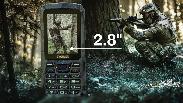 EVOLVEO StrongPhone Z6, vodotěsný odolný Dual SIM telefon, lovecká kamufláž