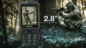 EVOLVEO StrongPhone Z6, vodotěsný odolný Dual SIM telefon, lovecká kamufláž
