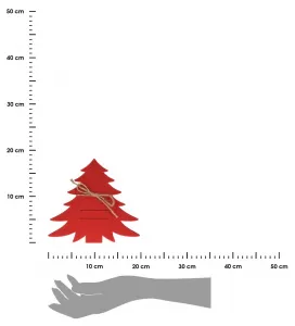 H&S Decoration Sada 4 ks vánočních obalů na příbor Red Tree červená