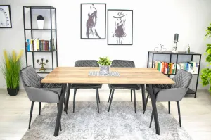 Stolička NOLA - sivý zamat / čierne nohy x 2 9401 71 00 00