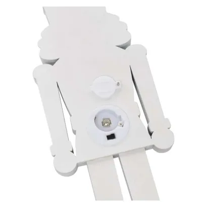 EMOS Dřevěný LED Louskáček 29 cm bílo-červený