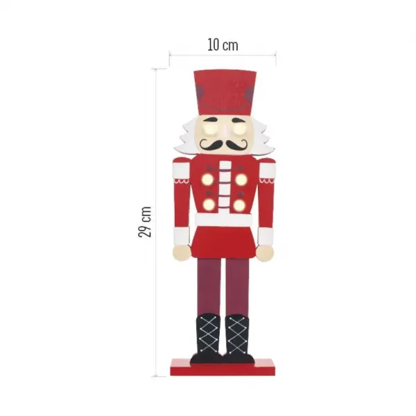 EMOS Dřevěný LED Louskáček 29 cm bílo-červený