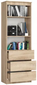 Ak furniture Regál Rexa 60 cm 3 zásuvky a 2 police dub sonoma