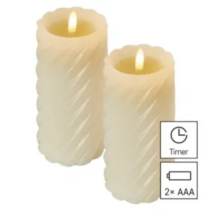 EMOS Sada 2 ks voskových LED svíček 17 cm PAMOLE s časovačem teplá bílá