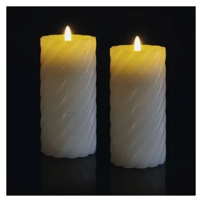 EMOS Sada 2 ks voskových LED svíček 17 cm PAMOLE s časovačem teplá bílá
