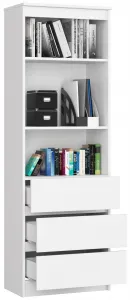 Ak furniture Kancelársky regál Rexa 60 cm 3 zásuvky a 2 police biely