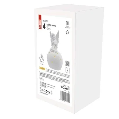 EMOS Keramický LED anděl 29 cm teplá bílá