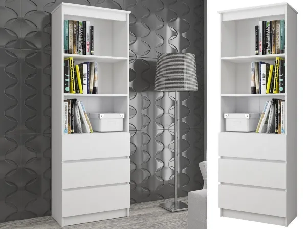 Ak furniture Kancelársky regál Rexa 60 cm 3 zásuvky a 2 police biely