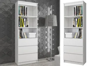 Ak furniture Kancelársky regál Rexa 60 cm 3 zásuvky a 2 police biely